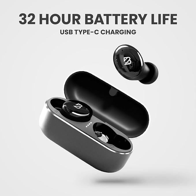 Back Bay Audio Tempo 30 Wireless Earbuds for Small Ears - Award-Winning Sound, Sweatproof Bluetooth Earbuds, Comfortable Ear Buds for Women, Black Earphones Small Ear Canals, Long Battery Headphones
