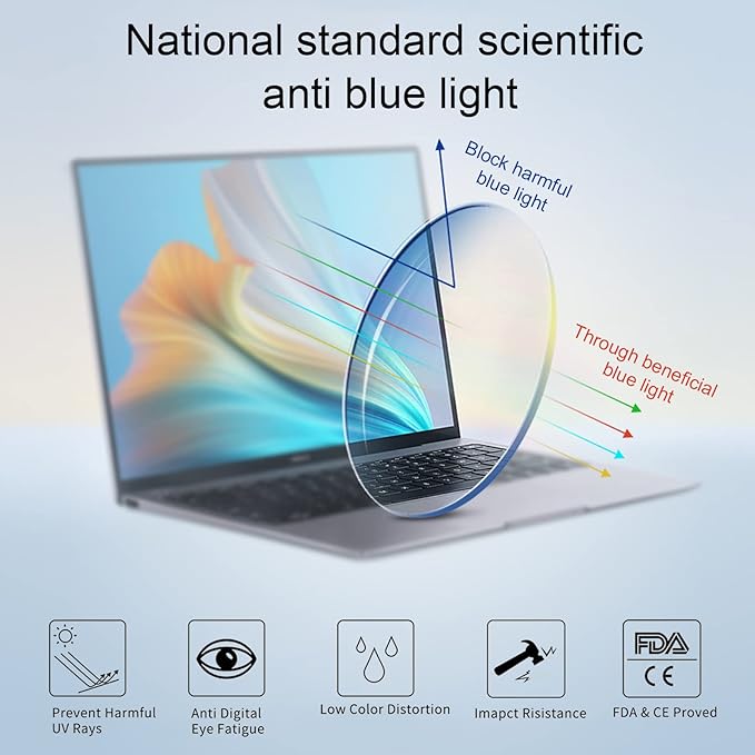 Przene 4 Pack Blue Light Blocking Reading Glasses,Readers for Women and Men with Spring Hinge