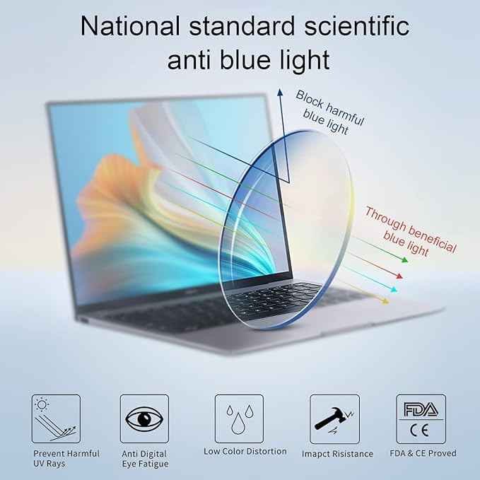 Przene 4 Pack Blue Light Blocking Reading Glasses,Readers for Women and Men with Spring Hinge