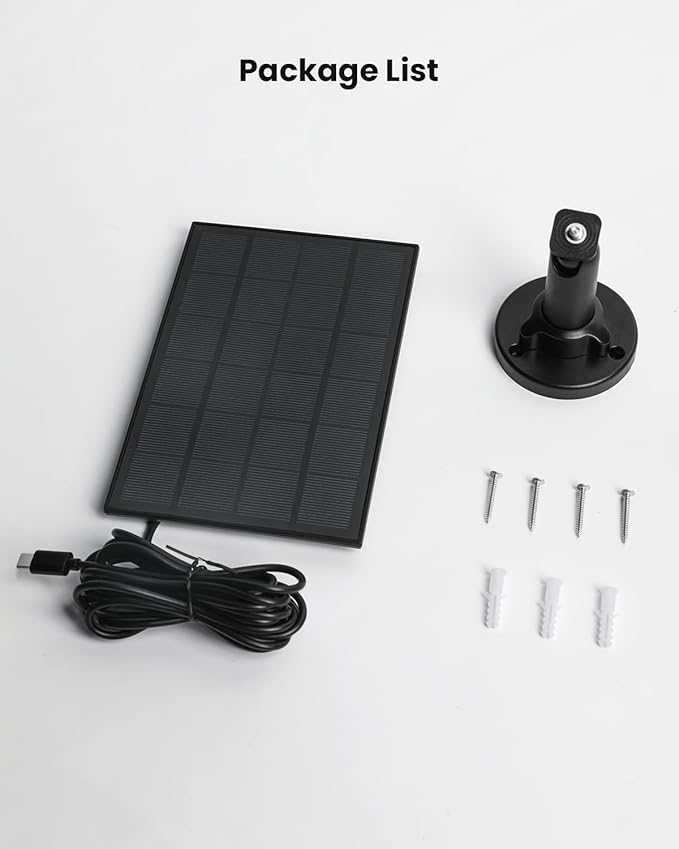 ieGeek Solar Panel for S1, Compatible with DC 5V Rechargeable Battery Powered Surveillance Cam