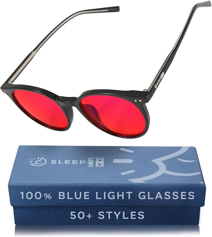 100% Blue Light Blocking Glasses - Women + Men - Better Sleep - Anti Eye Strain Protection - Computer Screens Gaming