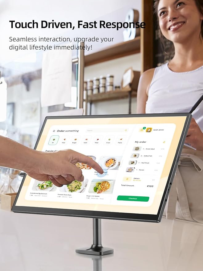EVICIV 18.5” Portable Monitor Touchscreen | 120HZ 1ms Gaming Monitor | FreeSync, HDR | 400Nits | 1080P FHD IPS | 100% sRGB | VESA & Smart Case | Large Travel External Second Screen for Laptop, Switch