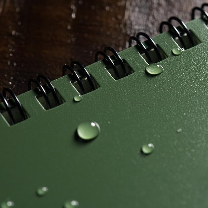 Rite in the Rain Weatherproof Top Spiral Notebook, 3" x 5", Green Cover, Universal Pattern, 6 Pack (No. 935L6)