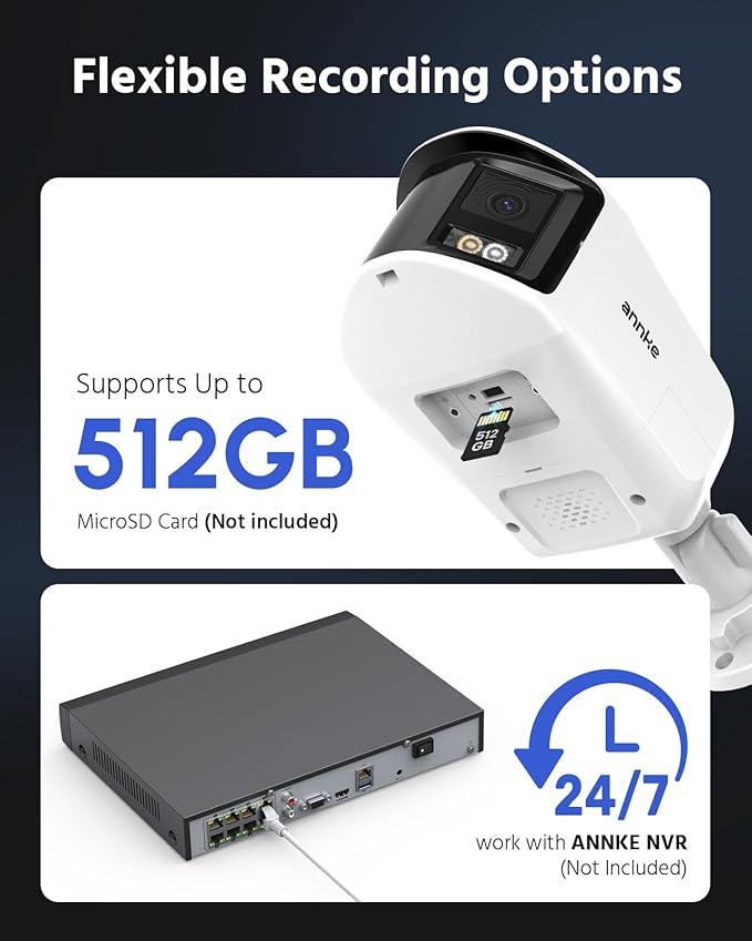 ANNKE FCD800 4K 8MP Dual Lens PoE Security Camera, 180°Panoramic View, Smart Dual Light Color Night Vision, Two-Way Audio, Light&Sound Alarm, AI Human/Vehicle Motion Detection, IP67 Weatherproof