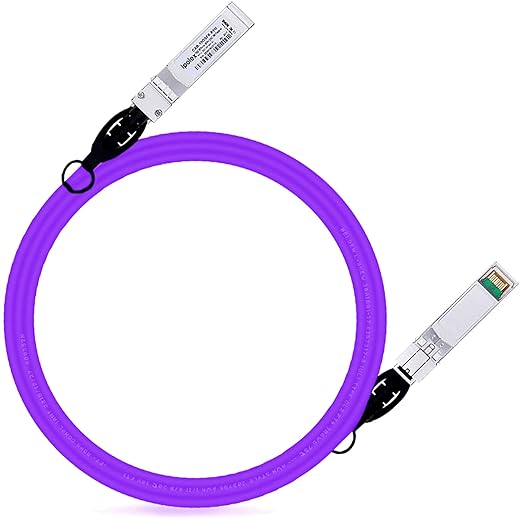 ipolex Colored 10G SFP+ Twinax Cable, Direct Attach Copper(DAC) Passive Cable, 1.5m (4.92ft) in Purple, for Cisco SFP-H10GB-CU1.5M, Meraki, Ubiquit, Mikrotik, Intel, Fortinet, Netgear and More