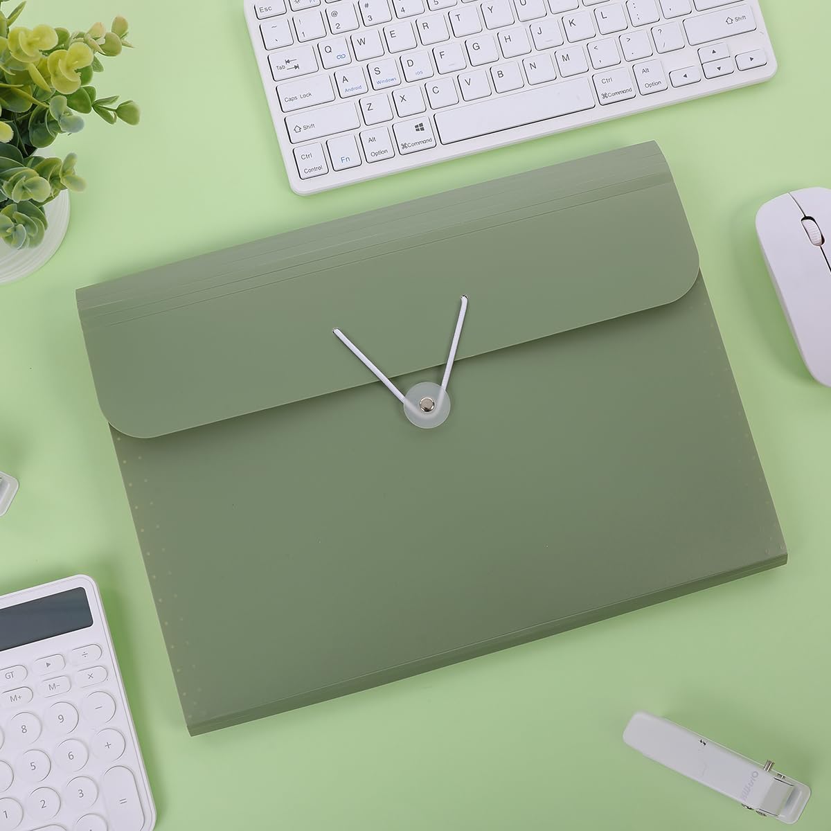 SKYDUE Accordion File Organizer, Expanding File Folder with 7 Pockets, Portable Receipt Paper Bill Document Organizer, Letter/A4 Size Filing Folder School Office Supplies, MossGreen