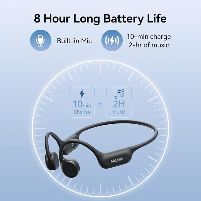 NANK Runner4 Swimming Headphones, IP68 Bone Conduction Headphones & 16GB MP3 Player Bluetooth 5.4 Wireless Open Ear Bone Conduction Underwater Sport Earbuds for Swimming Running Cycling Fitness