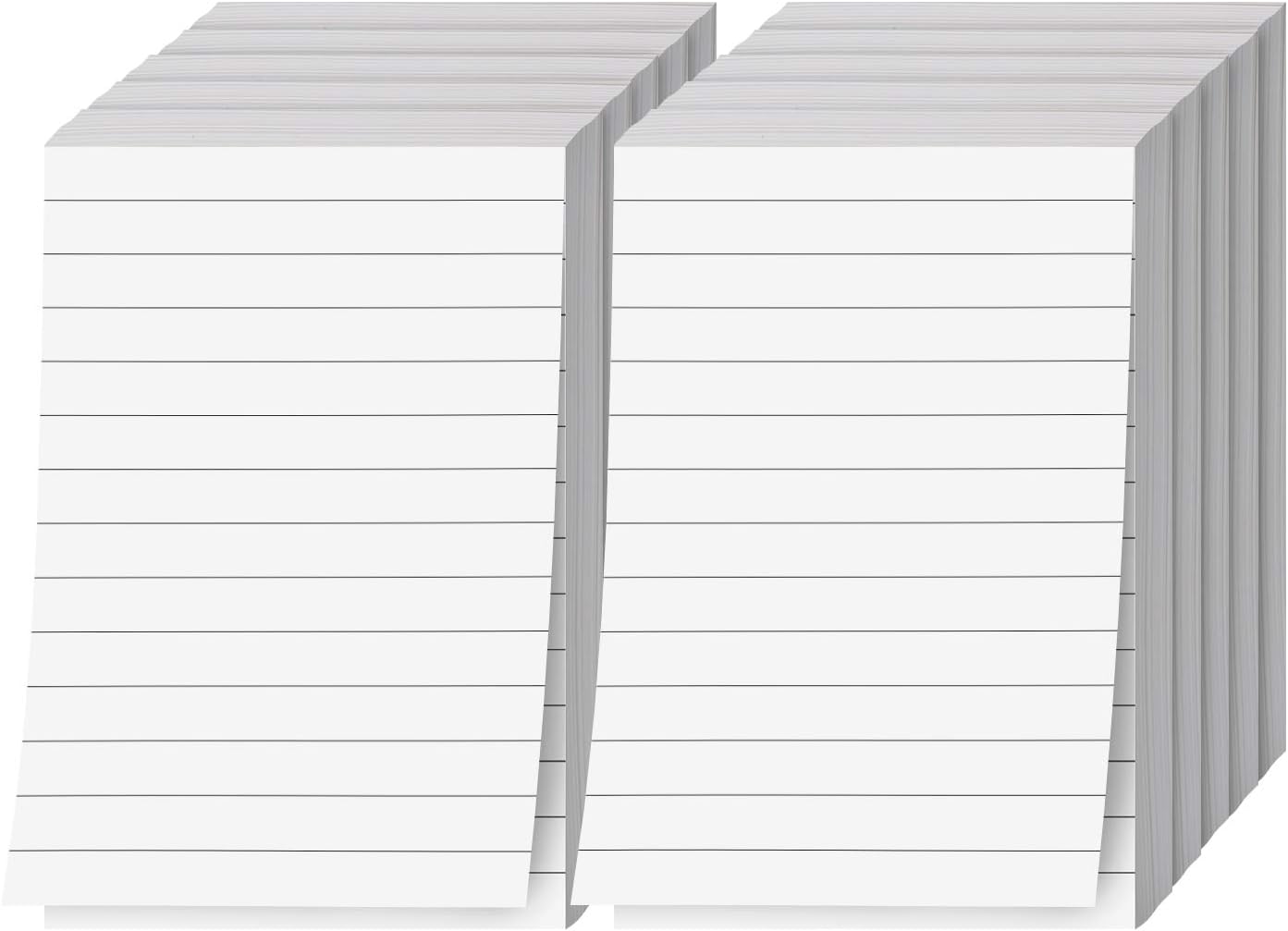 Memo Pads, White, With Black Lines – Lined Paper Notepads, Scratch Pad, Writing Pad for Planning, To-Do Lists, Appointments, Reminders, Home, Office – 50 Sheets Per Pad, 10 Pads per Pack – 4" x 6"