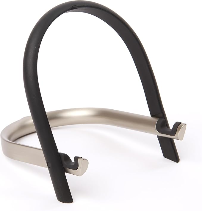Umbra Udock Tablet/Phone Holder, Phone Easel/Tablet Easel - Great for Kitchen, Props Up Your Screen So You Can Follow Along with Recipes, Read/Watch Online Content, Black/Nickel Finish