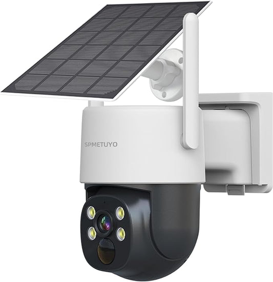Solar Camera Outdoor Wireless: 360°Security Cameras for Home Security 2.4G WiFi Outdoor Camera Solar/Battery Powered, Pan & Tilt with Full Color Night Vision 2-Way Talk,Cloud/SD Storage