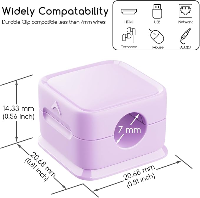 Cord Organizer Holder, 6 Pack Magnetic Desk Cable Clips Management, Hide Phone Charging Cable Keeper, Strong Adhesive Wire Charger Holder for Nightstand, Kitchen Appliances, Office Supplies