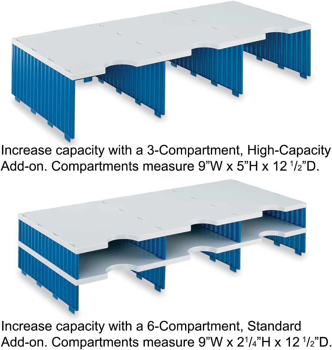 Ultimate Office TierDrop Jumbo 12-Compartment High-Wall Sorter - Sorts Documents, Forms & Mail - Durable Construction Features Expandable, Modular, No-Tool Assembly Design