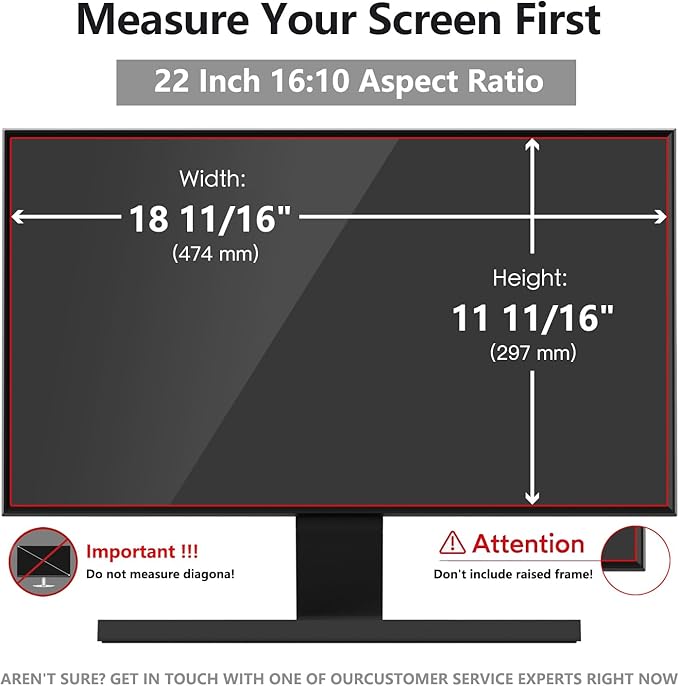 22 Inch Computer Privacy Screen Shield [2 Pack] for 16:10 Widescreen Desktop Monitor - Anti-Glare Blue Light Privacy Filter and Anti Spy Privacy Screen Protector Film