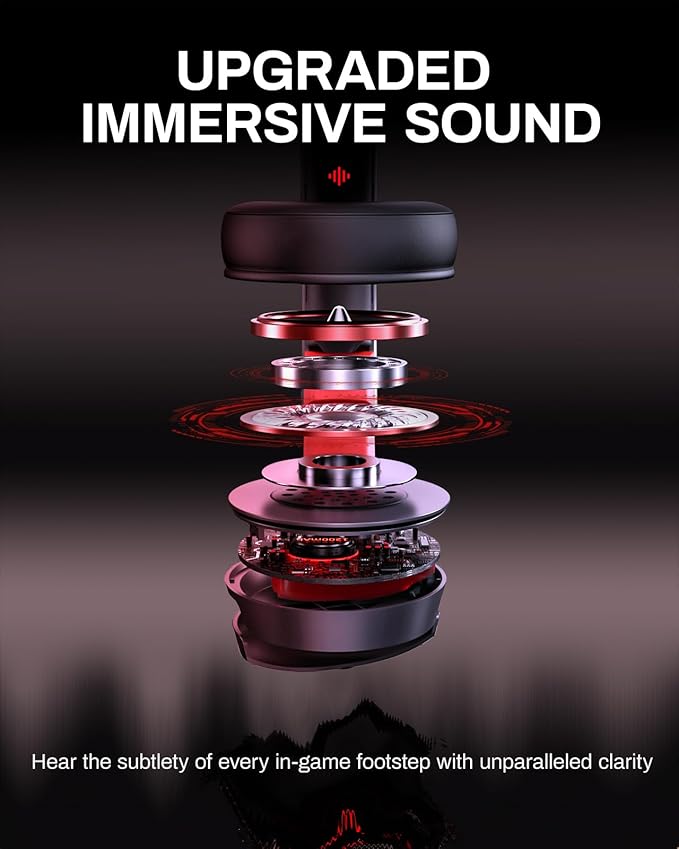 acer Wireless Gaming Headset, PS5 Headset with 2.4GHz for Ps5, Ps4, PC, Switch, Bluetooth 5.3 + 100Hrs Gaming Headphones with Noise Canceling Mic for Laptop, Mobile, Mac, 50mm Drivers (Orange)