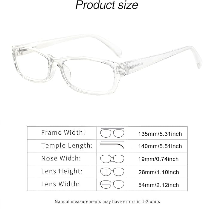 VIDEBLA 5 Pack Computer Reading Glasses Men and Women Anti Eyestrain Blue Light Blocking Glasses for Reading (5 Clear, 2.25)
