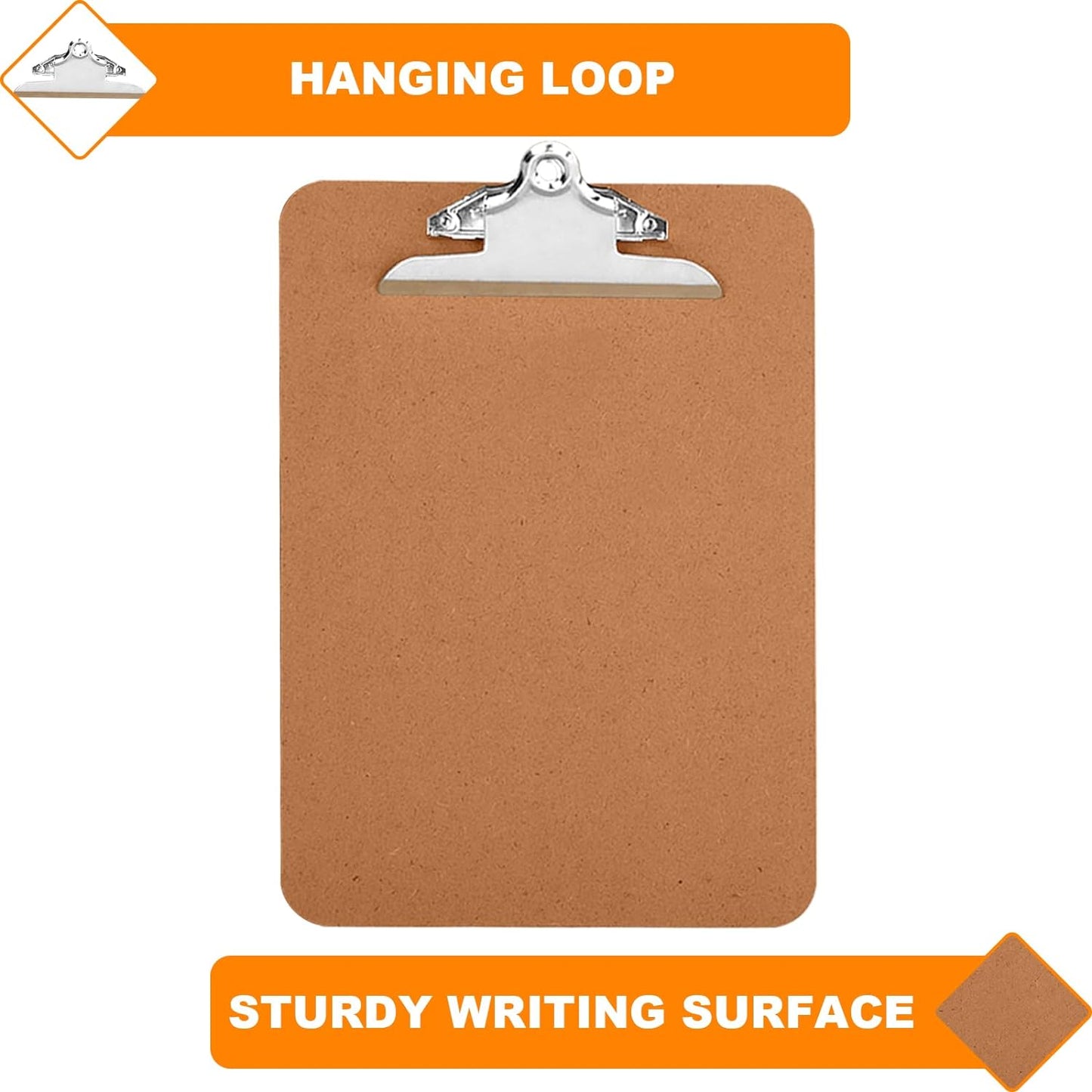 HERKKA 10 Pack Hardboard Office Clipboards - A4 Letter Size, ECO Friendly