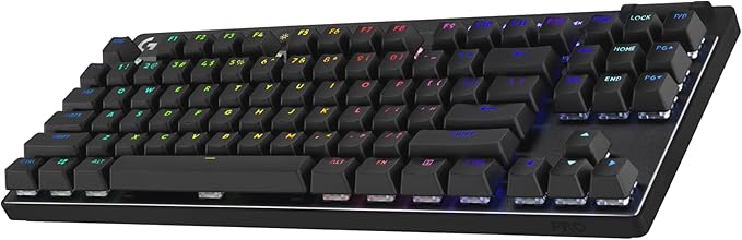 Logitech G PRO X TKL LIGHTSPEED Wireless Gaming Keyboard, Ultra-Portable Tenkeyless Design, LIGHTSYNC RGB, PBT keycaps, Linear Switches (GX Red) - Black