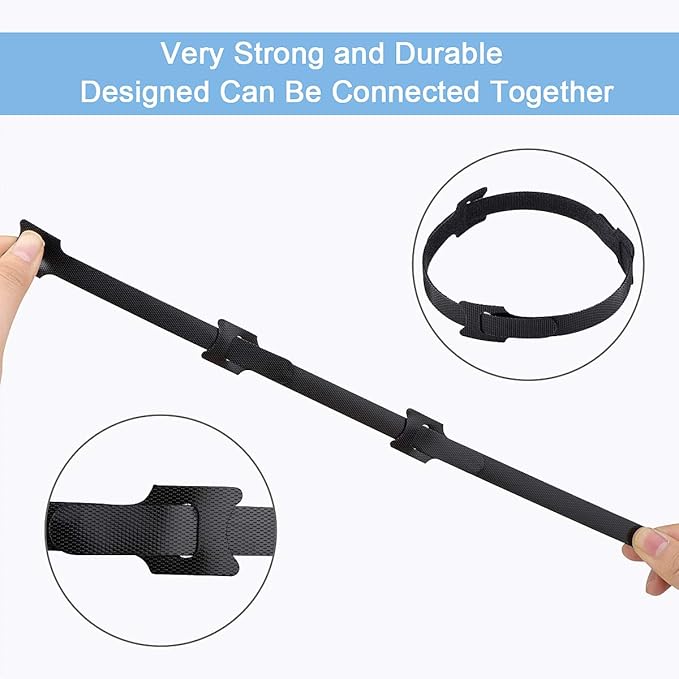 60 PCS 6 Inches Reusable Cable Ties, Adjustable Cord Straps Wire Organizer Cord Wrap and Hook Loop Cable Management