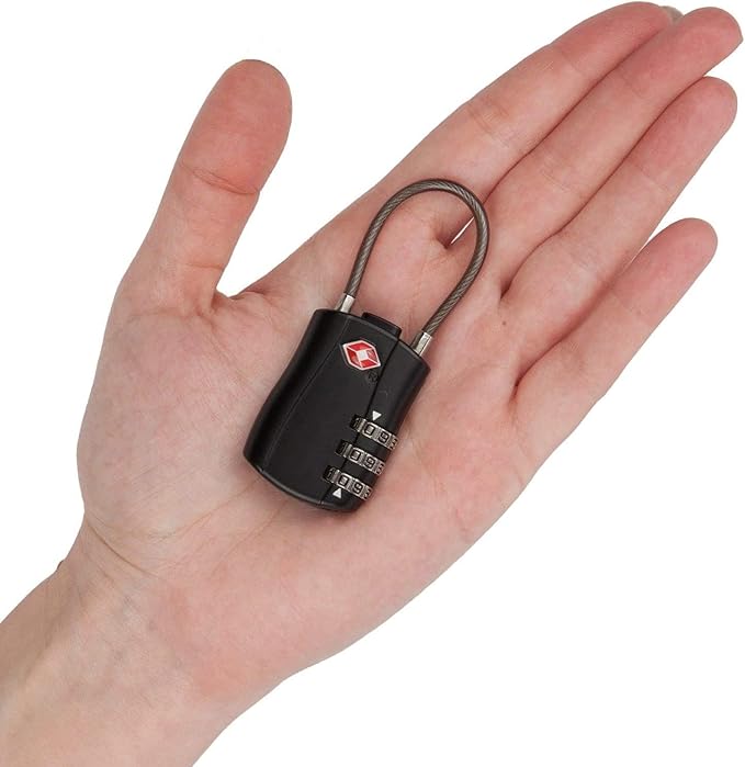 TSA Locks, Digit Combination Padlockss and Steel Cable Combination Travel Security Lock, Luggage Travel Lock Coded Lock for Baggage Travel Bag, Suit Case, Gym, Bike Locks (TSA Luggage Locks-4)