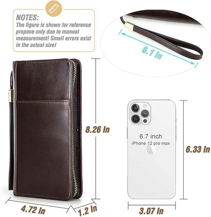 Top Grain Leather Travel Passport Wallet Holder for Man & Woman, Handmade with Three-Layer for 4 Passports & Multi Cards, RFID Blocking Large Capacity for Cards/Passports/Tickets, Brown