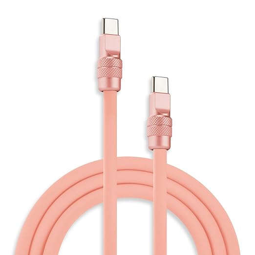 chubbycable Chubby 2.0 Fast Charging Cable Durable Soft Silicone USB C Cable 240W Extra Thick Charger Cord Compatible with iPhone 17-15 Series iPad, Pink+Pink, Type-C to Type-C, 9.8 FT