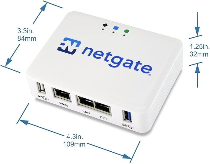 Netgate 1100 pfSense+ Security Gateway | VPN, Router, Firewall | Lifetime TAC Lite Support | 3X 1 GbE Ports | Protect Your Network with This Fully Featured, Professional Network Security Appliance.
