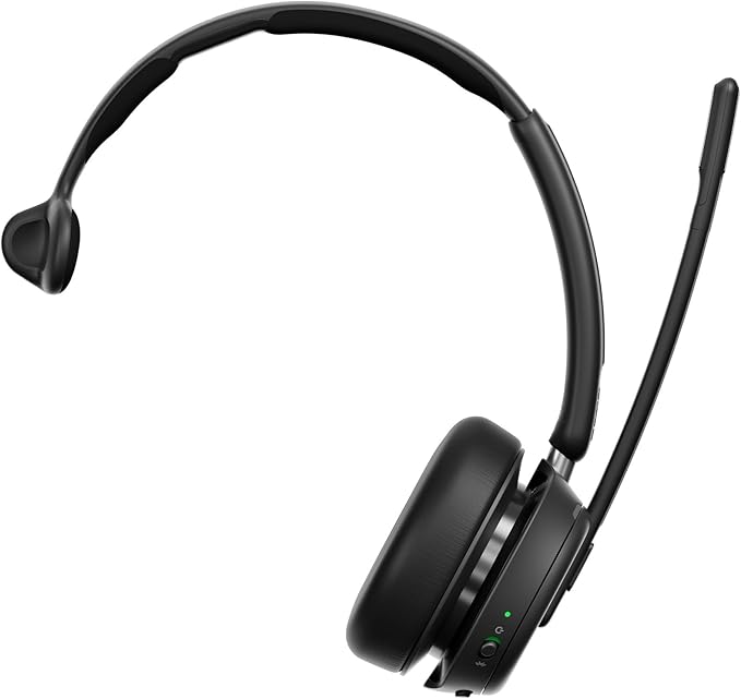 EPOS Impact 1030T Single-Sided Bluetooth Office Headset with Noise-Canceling Mic, AI Voice Pickup, Super Wideband Audio, BrainAdapt Tech, Optimized for Open Offices, Microsoft Teams Certified