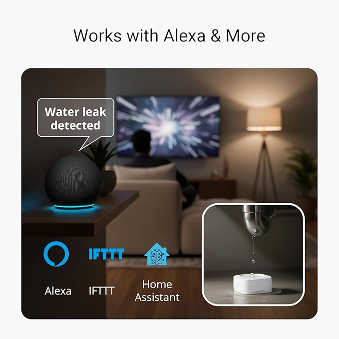 YoLink Water Leak Starter Kit: Hub + 4 Leak Sensor 1 (Silent), LoRa Long-Range, App/SMS/Email Alerts, D2D Offline Triggers, 2 AAA Up to 5-Year Battery, Works with Alexa/IFTTT/Home Assistant