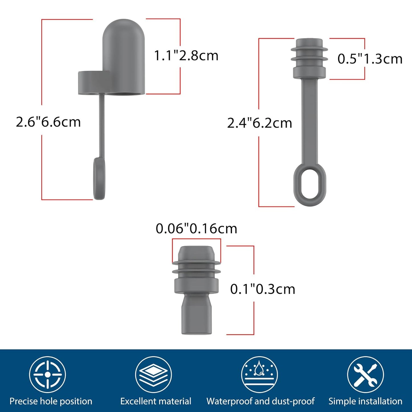 for Starlink Mini Silicone Cable Caps Set, 2*Cable Ends Caps,1*Plug for Power Supply, 2 *Plugs for Mini Output Port, Dustproof Waterproof Accessories for Starlink Mini, Set of 5, Gray