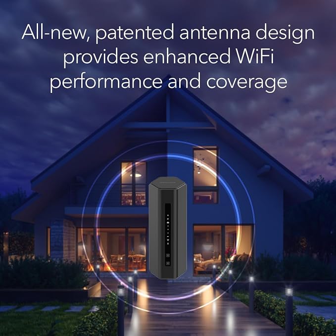NETGEAR Nighthawk Dual-Band WiFi 7 Router (RS180) - Security Features, BE5500 Wireless Speed (up to 5.5 Gbps) - Covers up to 2,500 sq. ft., 80 Devices - 2.5 Gig Internet Port – Free Expert Help