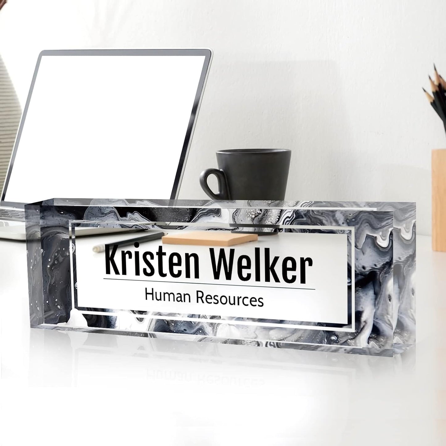 Gowelly Office Desk Name Plate Personalized |Custom Name Plates for Desk| Custom Employee Appreciation Gifts | Office Gifts for Women, Boss, Employee, Teacher, Social Worker-6