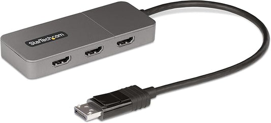 StarTech.com 3-Port MST Hub - DisplayPort to 3X HDMI, Triple 4K 60Hz Monitors, DP 1.4 Multi-Monitor Video Adapter, 1ft (30cm) Built-in Cable, USB Powered, Windows Only (MST14DP123HD)