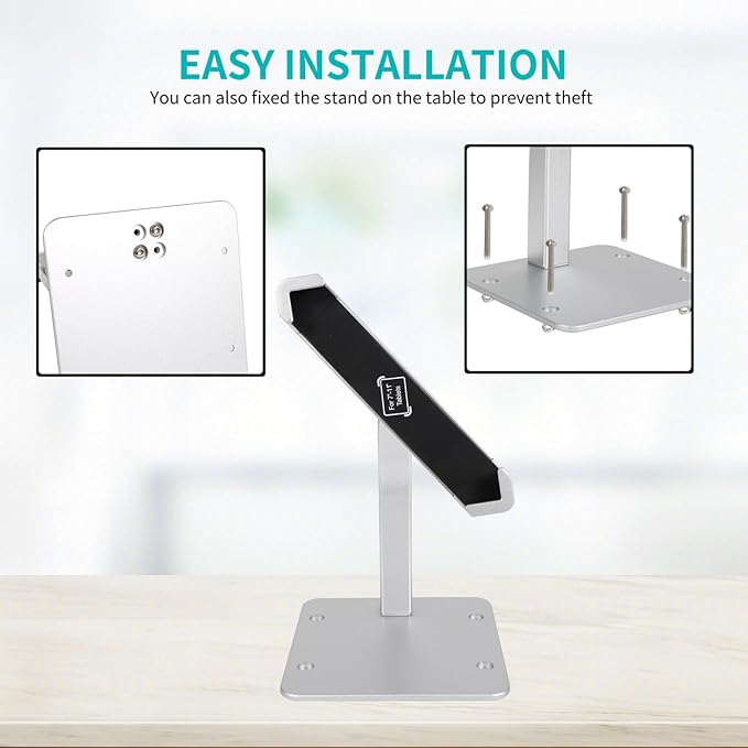 Anti Theft Tablet Stand for Desktop, Security Tablet Mount Retail Kiosk POS, Heavy Duty Metal Tablet Holder with Lock for 7-11" Tablets, iPad Pro Air Mini, Galaxy Tabs, Surface etc