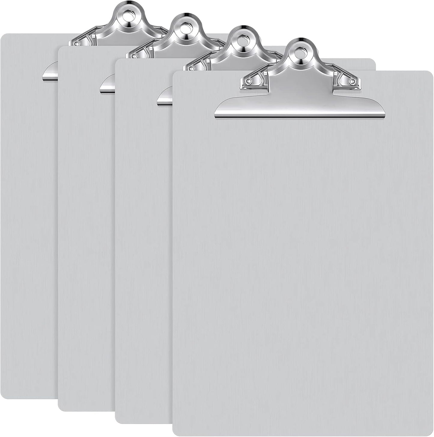 4 Pcs Metal Clipboard Heavy Duty Aluminum Clipboards 12 x 9 Inch Metal Clip Board with Low Profile Clip A4 Letter Size Document Holder for Office School Medical Jobsite Laboratory