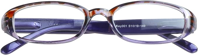 VisionGlobal 1 Pair Reading Glasses with Spring Hinge, Blue Light Blocking Glasses for Women/Men (Purple,+2.25 Magnification)