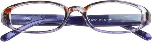 VisionGlobal 1 Pair Reading Glasses with Spring Hinge, Blue Light Blocking Glasses for Women/Men (Purple,+4.00 Magnification)