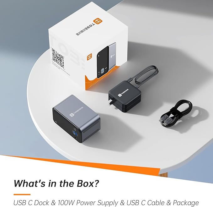 TobenONE USB C Docking Station Dual Monitor with 100W GaN Charger, Laptop Dual HDMI Docking Station with 7 USB, SD/TF, Ethernet, and Audio/Mic, 15 in 1 USB C Dock for Windows, and ChromeOS