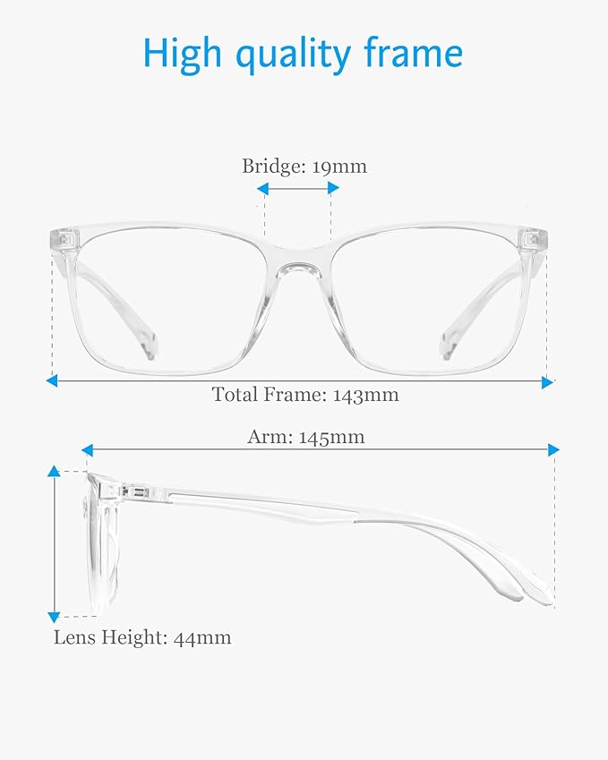 ANRRI Blue Light Glasses Men Women Transparent Blue Light Blocking Computer Glasses Anti Eyestrain Lightweight Clear Frame