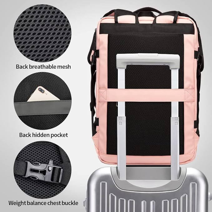 BANGE 35L Travel Backpack for Women, Carry On Backpack with USB Charging Port,17.3 Inch Laptop Backpack Flight Approved, College School Bag Casual Daypack for Weekender Business Hiking…