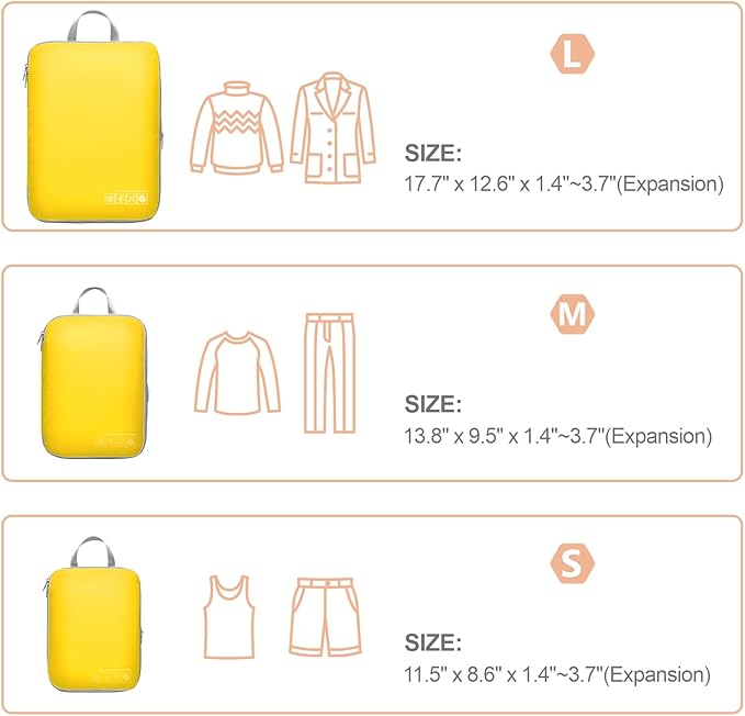 Cambond Compression Packing Cubes for Travel Women - Travel Bags Luggage Organizers Travel Essentials Compression Cubes for Travel Carry on Suitcases Organizer