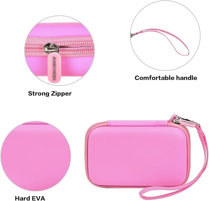 Travel Case for UCOMX for Nano/for Iseyyox/for LISEN/for RTOPS 3 in 1 Wireless Charger, Foldable Magnetic Charging Station Storage Holder Bag for Fast Charge Pad Cable and Adapter, Pink-Box Only