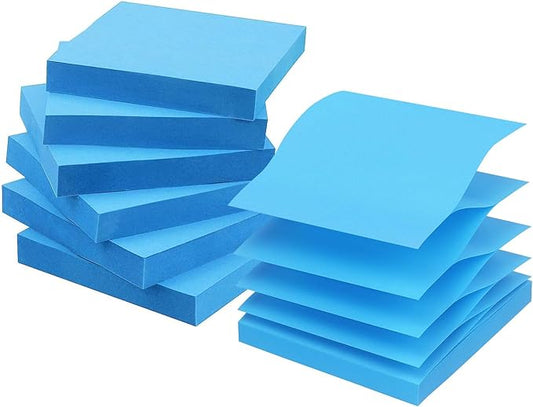 Early Buy Pop Up Sticky Notes 3x3 Refills Self-Stick Notes 6 Pads, Solid Color, 100 Sheets/Pad (Blue)