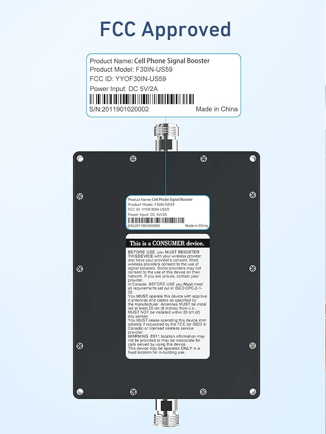 Cell Phone Signal Booster for Home | Boosts 4G LTE & 5G on Band 2/4/5/12/13/17/25 | Up to 4,500 Sq Ft for Verizon AT&T and All U.S. Carriers | APP Online Support | FCC Approved