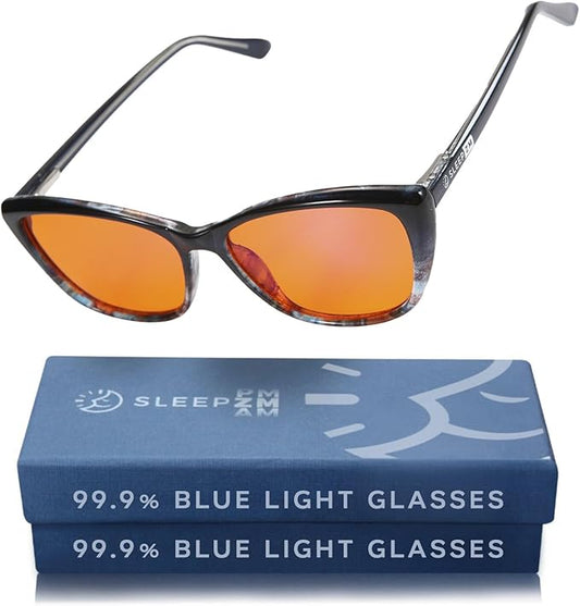 Blue Light Blocking Glasses for Women + Men - Better Sleep + Anti Eye Strain Protection - Computer Screens & Gaming