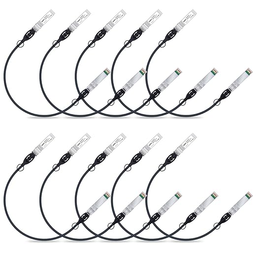 ipolex 10G SFP+ Twinax Cable, Direct Attach Copper(DAC) Passive Cable, 0.3m (0.98ft), for Cisco SFP-H10GB-CU0.3M, Meraki, Ubiquiti, Mikrotik, Intel, Fortinet, Netgear, D-Link, TP-Link and More,10 Pack