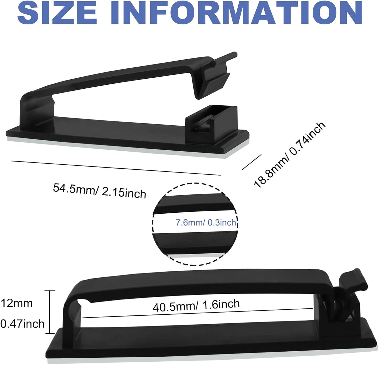 Cable Management Clips, Self Adhesive Cord Organizer Large Wire Clips Cord Holder for Under Desk Nightstand TV PC Ethernet Cables 10 PCS