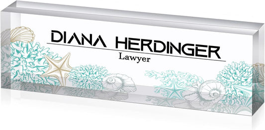 Personalized Desk Nameplate, Custom Acrylic Office Sign for Him Boss, Professional Name Plate for Coworkers, Unique Custom Gift Idea for Office, New Job Gift, CoWorker Gift, Phd Gift (Mix Design)