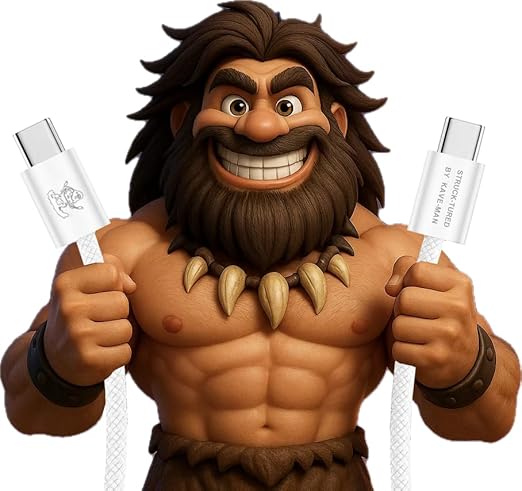 Pebble 60W USB-C to USB-C Cable – 6.6ft White | Fast Charging, Durable Nylon Braided, Universal USB-C Compatibility (ABS, White)