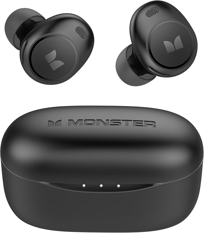 Monster Wireless Earbuds, Touch Control Bluetooth Earphones with Charging Case, Lightweight in-Ear Headphones, Built-in Microphone, IPX6 Waterproof, Fast Charging Sports Bluetooth Headset