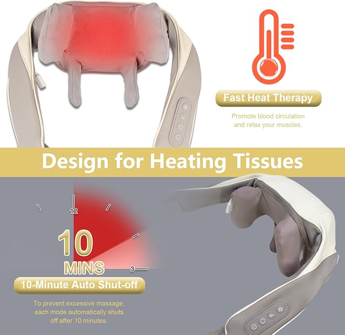 Retirement Gift for Woman/Men: New Shiatsu Neck Massager 2025, Real Spa Experience, Heat & Knead Bliss, Deep Tissue Release, Multiple Modes & Speeds, Birthday Gifts for Mom, Dad, Husband, Teacher